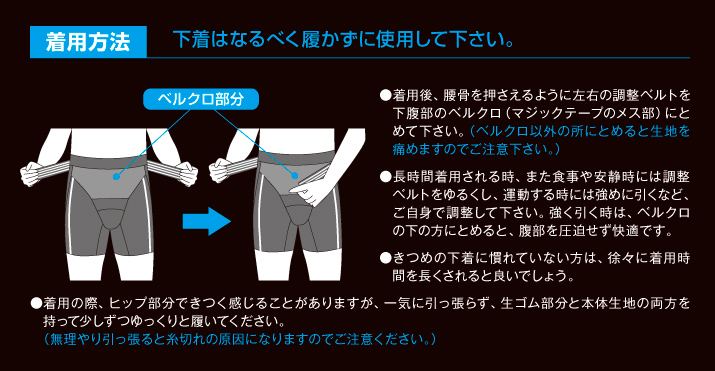 着用方法:下着はなるべく履かずに使用して下さい。
